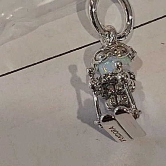 Authentic PANDORA Sterling Silver Skier Dangle Charm 793514C01 - Picture 4 of 11